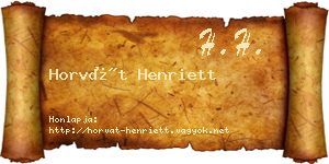 Horvát Henriett névjegykártya